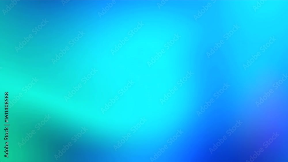 Blue and green abstract gradient video with smooth blurred motion light effects and flowing digital background