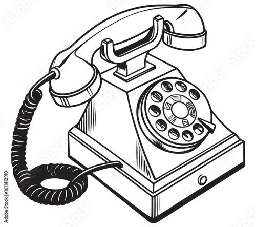 Minimal old telephone icon vector silhouette, clipart, symbol, black color silhouette. Pro Vector. Classic retro telephone icon in black silhouette style. Vector illustration, symbol, and clipart .