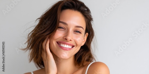 Young woman with radiant smile posing naturally