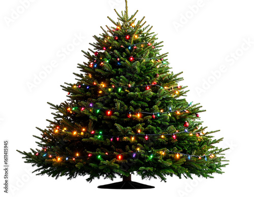 Christmas Tree with Colorful Lights Only – Transparent PNG Prompt