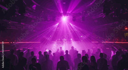Electric atmosphere: Vibrant crowd enjoying a dj set in a nightclub