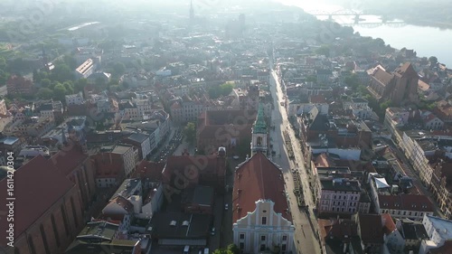 Aerial view of historical center of medieval city Torun