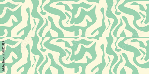 Background horizontal abstract with colorful waves Trendy vector illustration retro 60s, 70s style