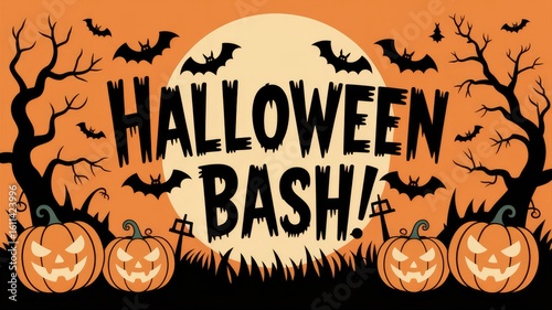 Halloween Bash! Spooky Night Party Invitation Design