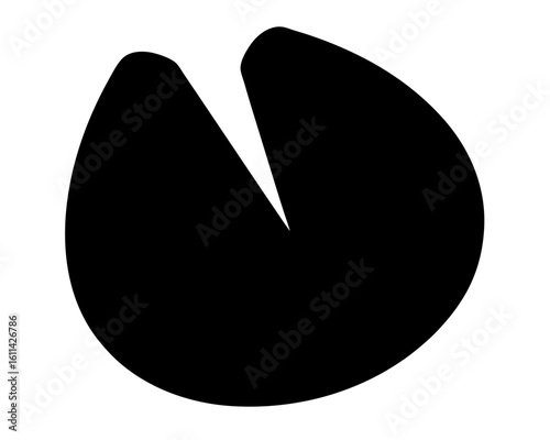 Monochrome image of a cloven hoofprint silhouette against white backdrop