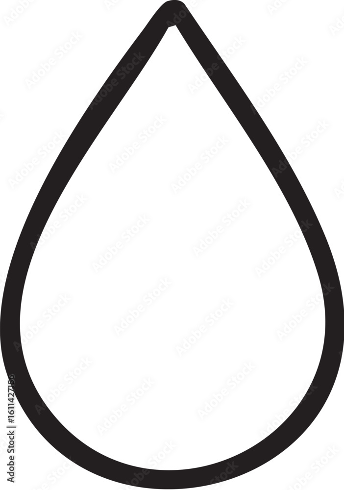 Simple Black Outline of a Water Droplet. Simple Black Outline of a Water Droplet.