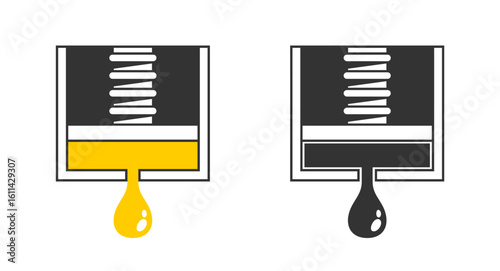 Cold-pressed oils emblem in flat colors - made without chemicals