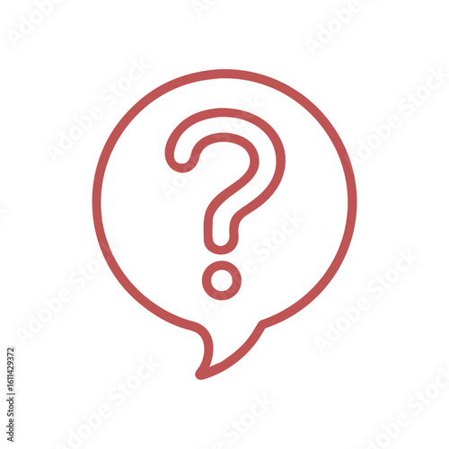 Question mark in a chat bubble