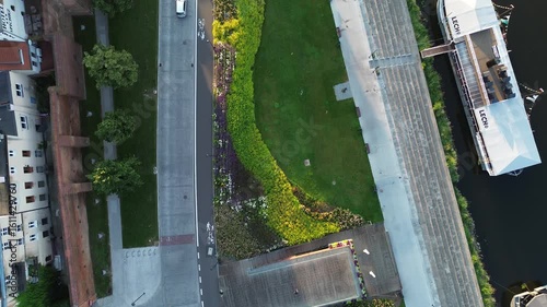 Aerial view of historical center of medieval city Torun