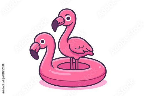Floating Water Toy and Summer Accessory in the Shape of a Pink Flamingo