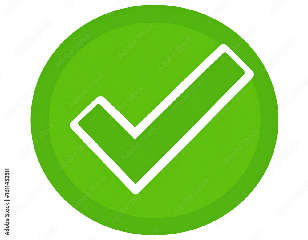 Classic Green Check Mark Symbol with Bold Stroke and Rounded Ends, Centered, Isolated on Transparent Background – AI Generated Classic Green Check Mark Symbol with Bold Stroke and Rounded Ends, Centered, Isolated on Transparent Background – AI Generated
