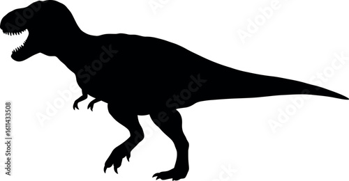 Tyrannosaurus rex silhouette black dinosaur icon