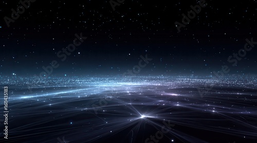 Create a minimalist conceptual image, a data city floating in the void like a dream, tens of thousands of channels and interfaces interweave and echo, forming a breathing digital.