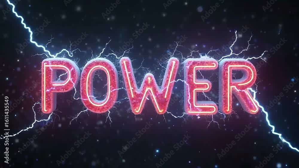 Neon-style glowing “POWER” text on a dark background — ideal for motivational openers, gym intros, strength-themed videos, or branding.