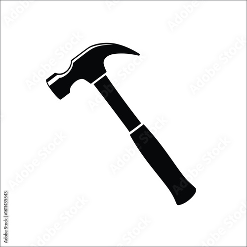 Wallpaper Mural Simple Black Hammer Icon: Construction, DIY, Repair, Tool, Minimalist Design, Vector Graphic Torontodigital.ca
