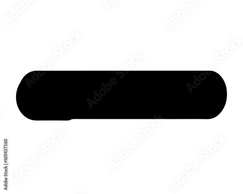 Black horizontal capsule shape on white background with rounded edges