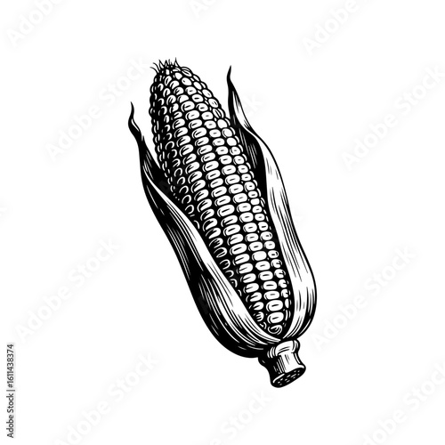 Hand drawn Corn Detail Illustration
