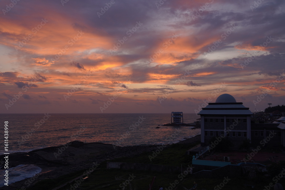 Obraz premium Sunset at Kanyakumari