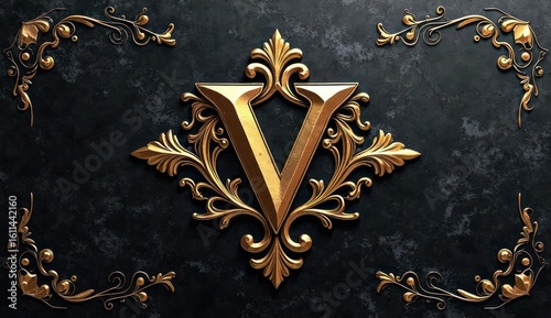 classy vip pass with black background and gold crest