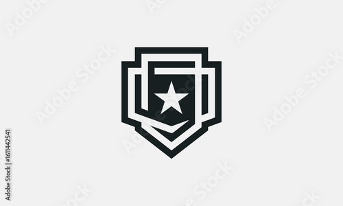 emblem shield logo vector design
