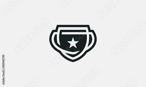 emblem shield logo vector design