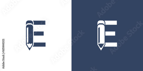 Creative pencil logo with combination letter from A to Z premium vector