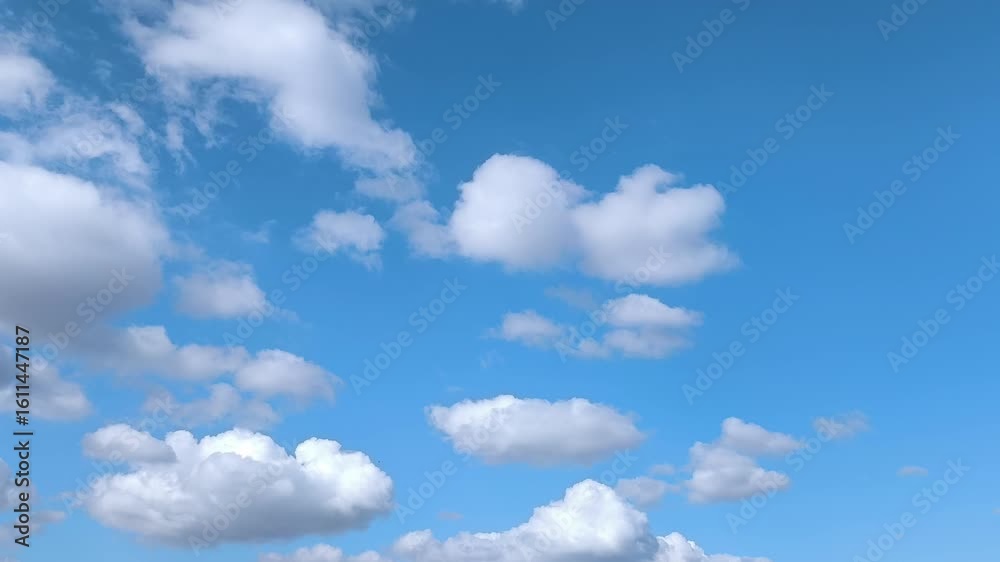 Small white cumulus clouds in a cheerful sky Small white cumulus clouds in a cheerful sky