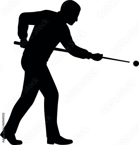 Billiard player silhouette