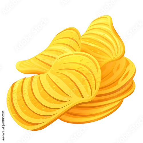 Stack of Ridged Potato Chips