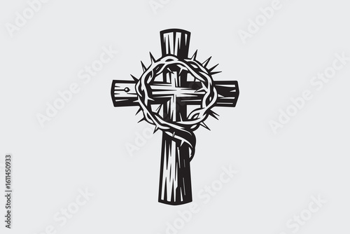 christian cross illustration vector