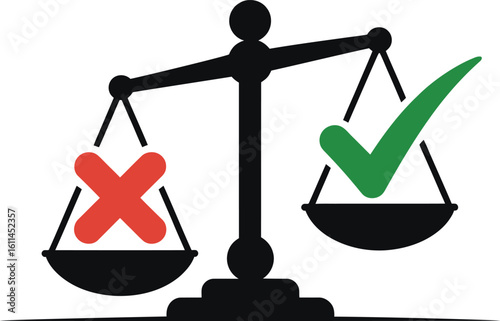  Balance Scale with Correct and Incorrect Symbols