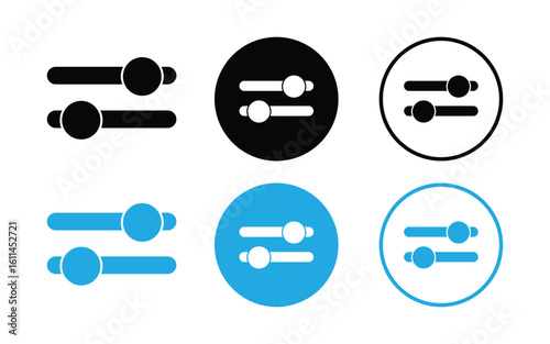 Setting control slider adjust interface icon set vector isolated on white background. 