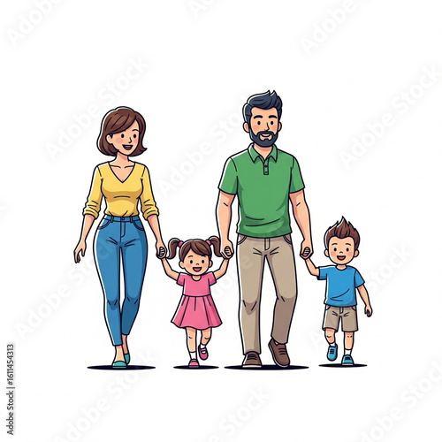 happy family with children