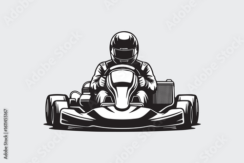go kart racing illustration vector