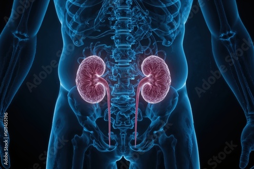 Medical kidney anatomy illustration urinary system health - nephrology renal medicine anatomical diagram healthcare kidney disease urology medical education treatment diagnosis
