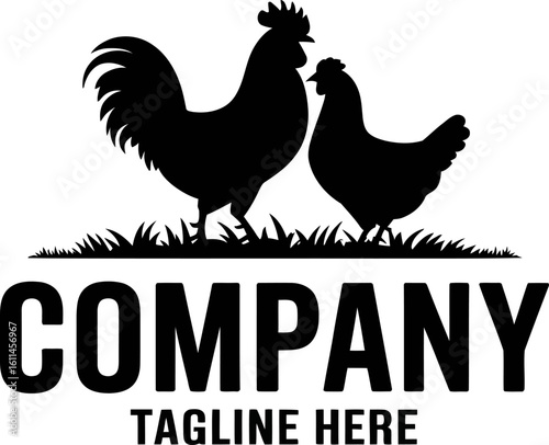 Rooster and Hen Farm Company Logo