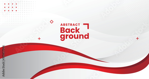 Abstract 3d grey red wave on white background  with copy space for text. Indonesia independence day on august background for certificate, banner and presentation