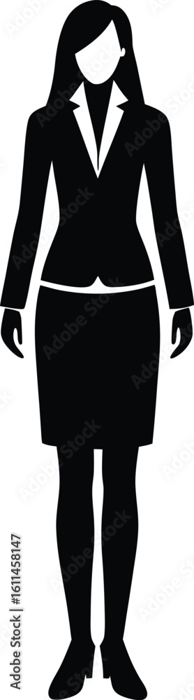 Businesswoman standing pose silhouette vector art illustration Businesswoman standing pose silhouette vector art illustration