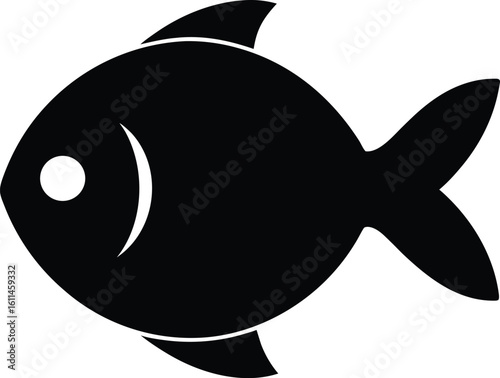 Fish aquatic animal silhouette vector art illustration