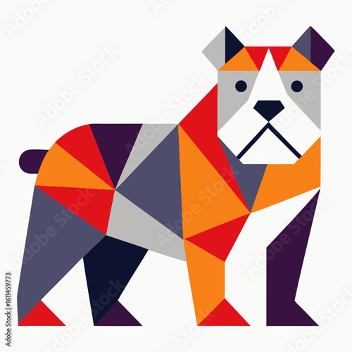 Vector art illustration of a designed bulldog