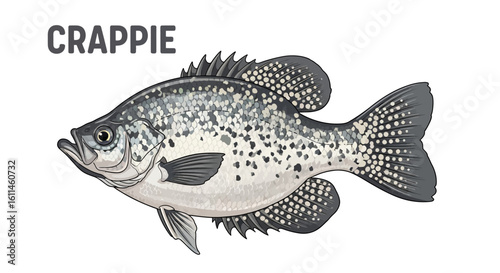 Crappie Fish Vector Illustration.