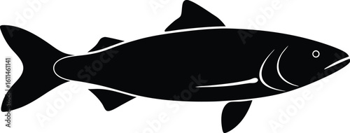 Salmon fish silhouette vector art illustration