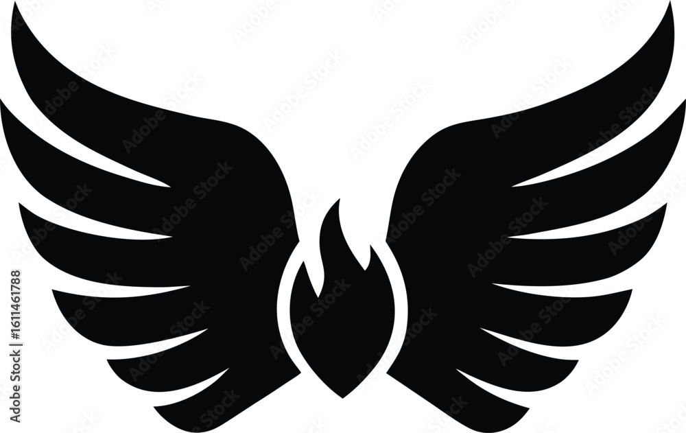Obraz premium Wings bird or angel silhouette vector art illustration