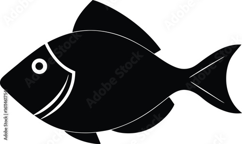 Triggerfish sea creature silhouette vector art illustration