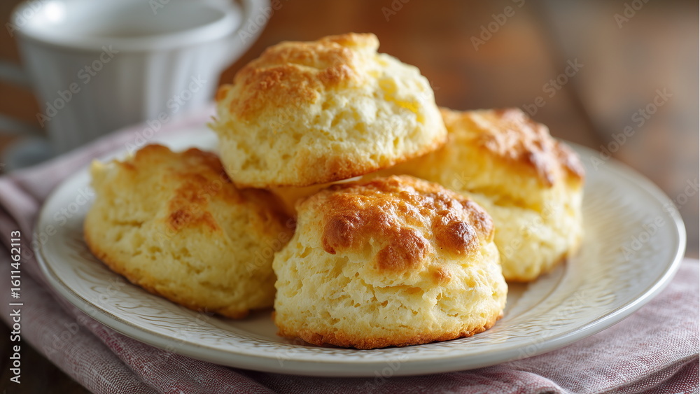 Biscuit on a plate serve with a cup of black tea, snacks for afternoon tea. Biscuit on a plate serve with a cup of black tea, snacks for afternoon tea.