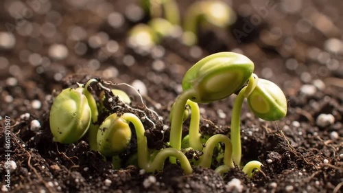 Bean Seedlings Emerging: Time-Lapse of Natures Growth.