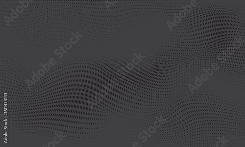 Halftone dots pattern texture background. Modern dotted vector illustration. Abstract curves. Points backdrop. Grungy spotted pattern. Monochrome template for web design, covers, web sites, banners