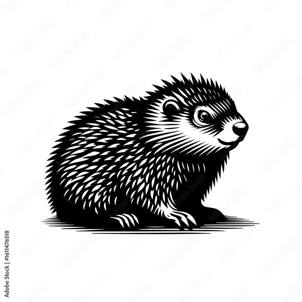 Obraz premium hedgehog on a branch