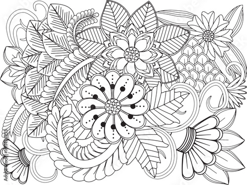 flowers coloring pages adults 