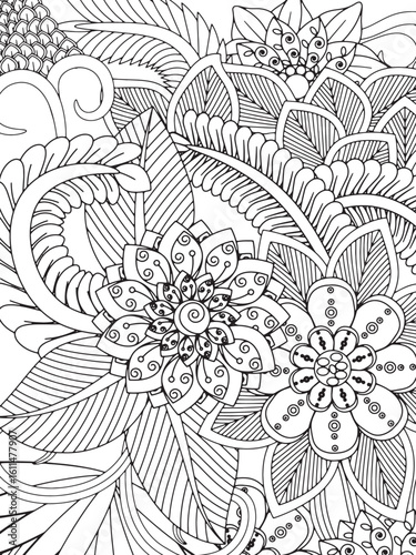 flowers coloring pages adults 